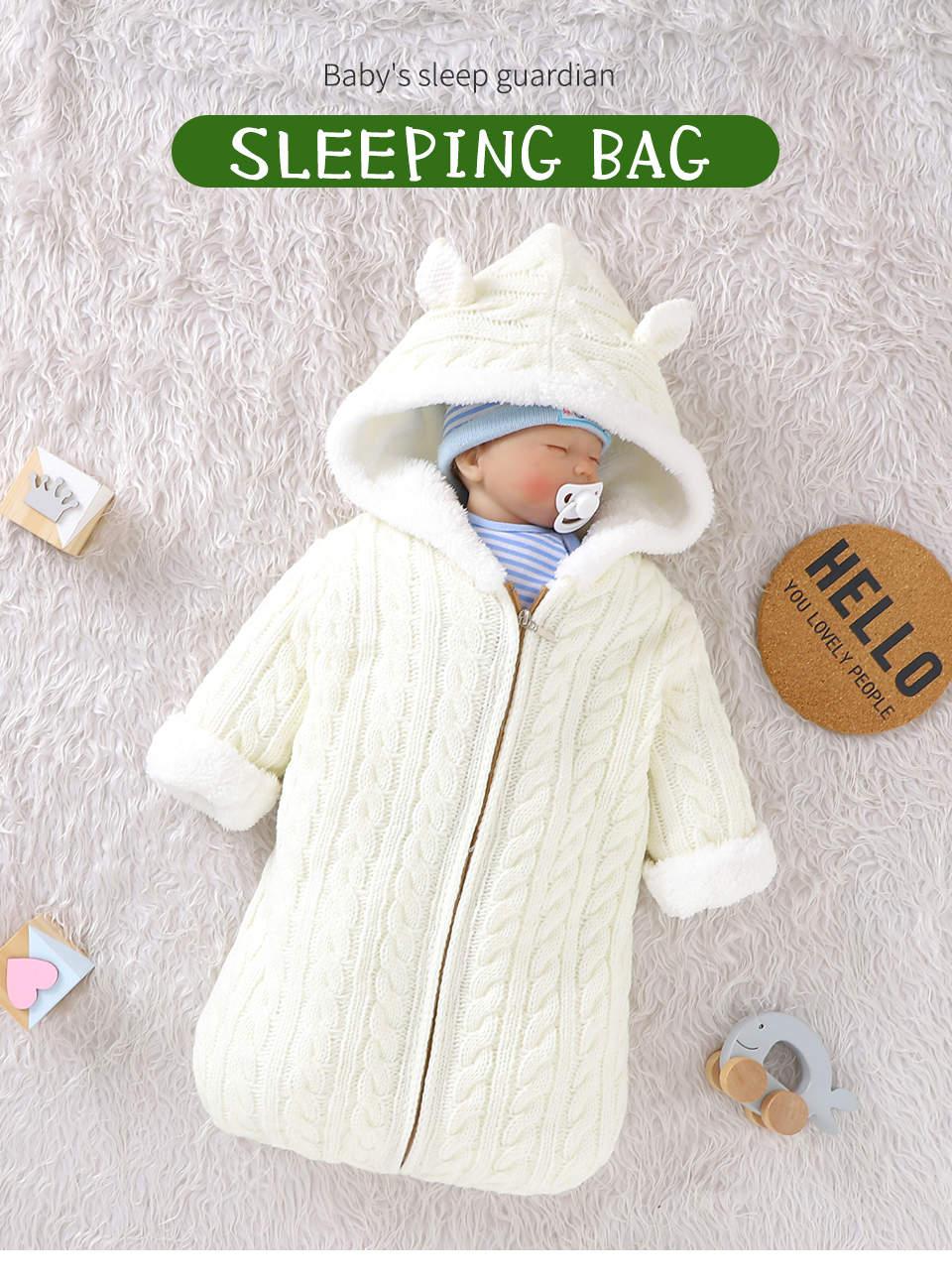 Warm winter baby sleeping bag with fleece