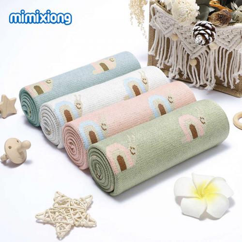 Colorful Knit Blanket Soft Cotton Baby Blanket