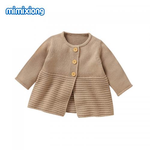 Kids Girls Solid Color Knitted Sweater